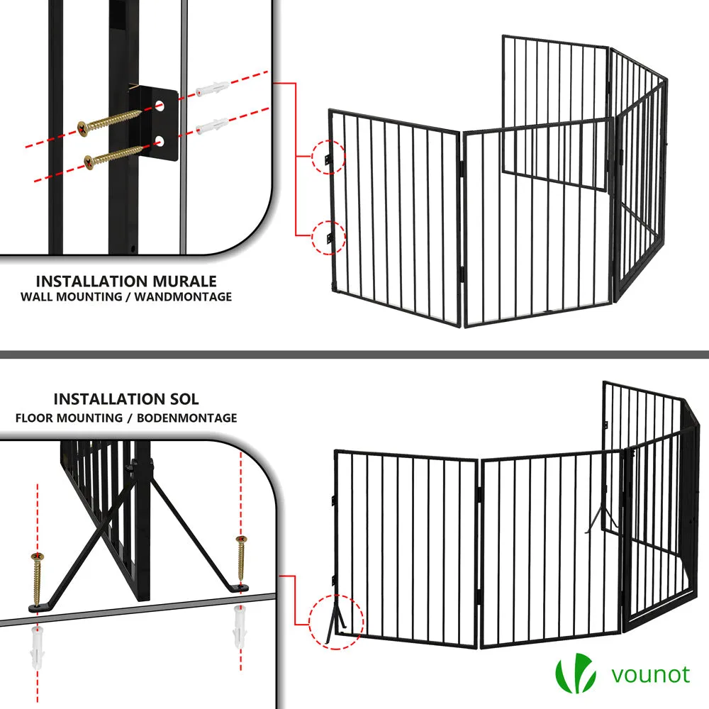 VOUNOT 3M 5 Pannelli Barriera Sicurezza Nera 300 cm Pieghevole