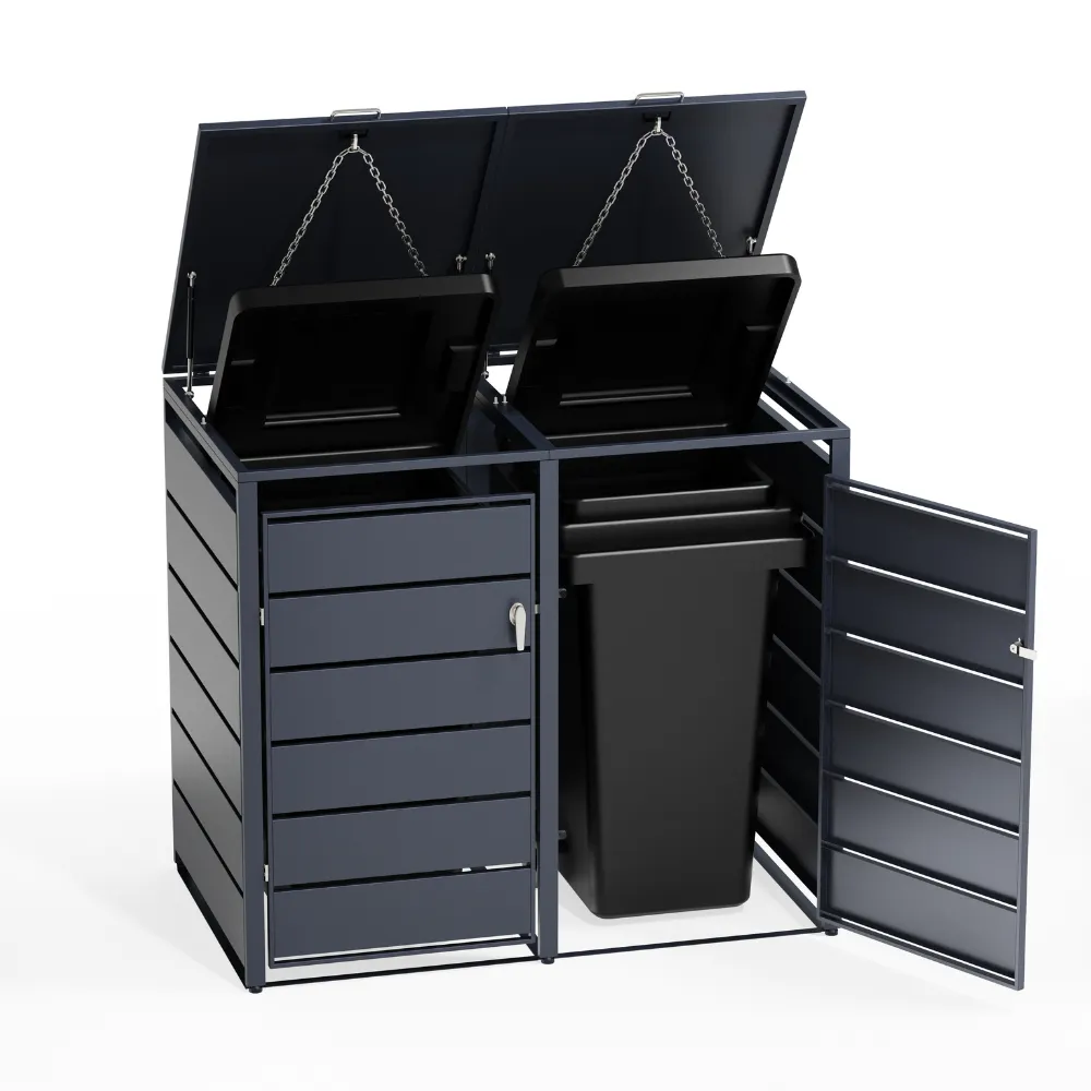 Timbela M802-2K box copribidoni acciaio 2x240L antracite