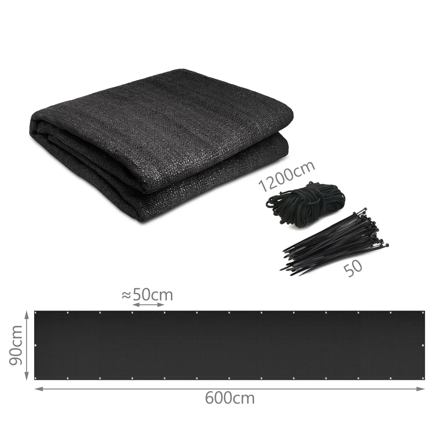 Vounot Frangivista Balcone 600x90cm Nero 230g