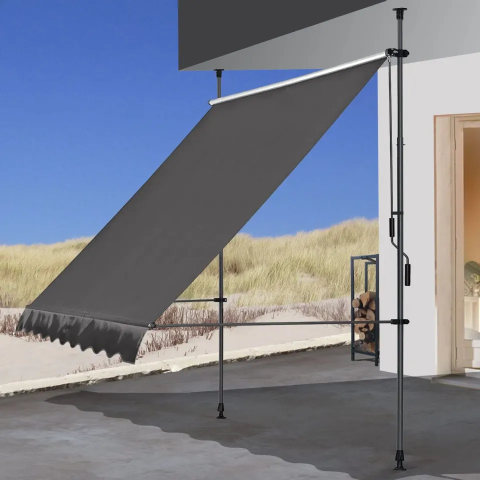 Quick Star tenda da sole a morsetto 300x130 cm grigia senza fori