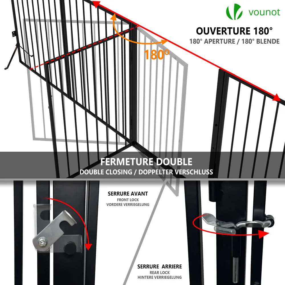 VOUNOT 3M 5 Pannelli Barriera Sicurezza Nera 300 cm Pieghevole