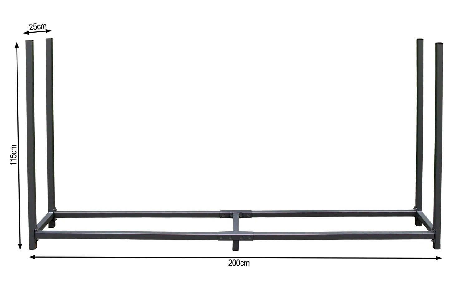 QUICK STAR 200x25x115 cm scaffale legna metallo con telo