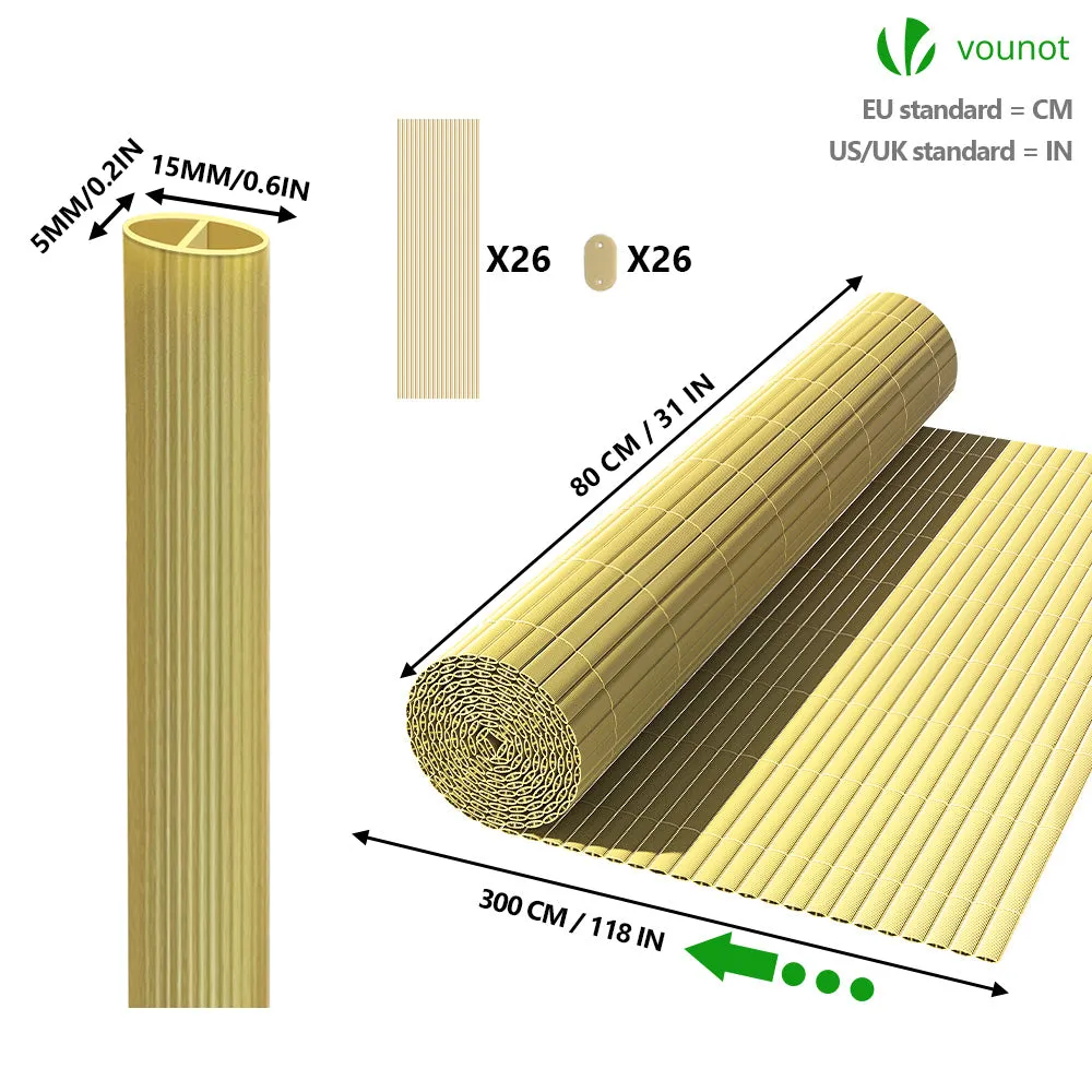 VOUNOT Canniccio frangivista PVC beige 80x300cm
