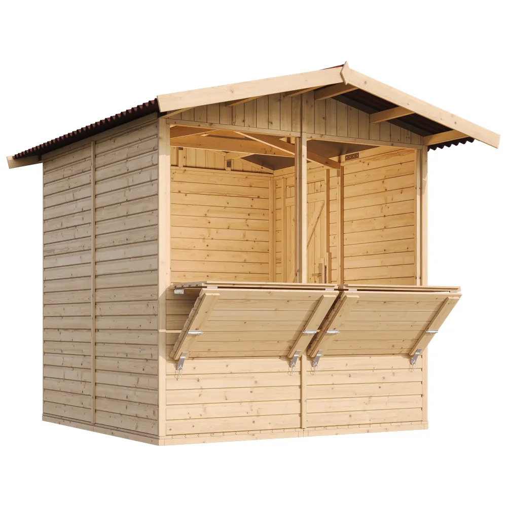 Timbela M149 chiosco in legno 4 m2 due sportelli mercato