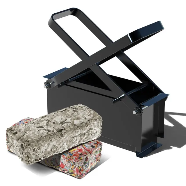 VOUNOT Pressa bricchette carta acciaio nero 26x9x12cm