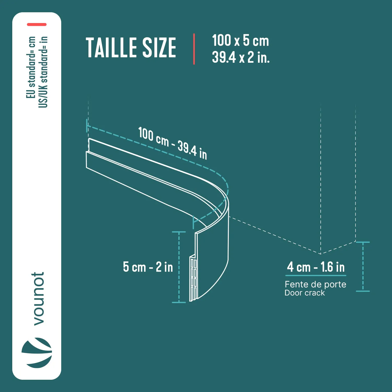 VOUNOT Paraspifferi porta 100 cm marrone in TPE