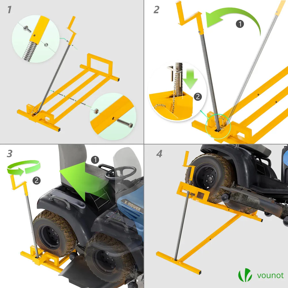 VOUNOT Sollevatore trattorino 400 kg giallo telescopico