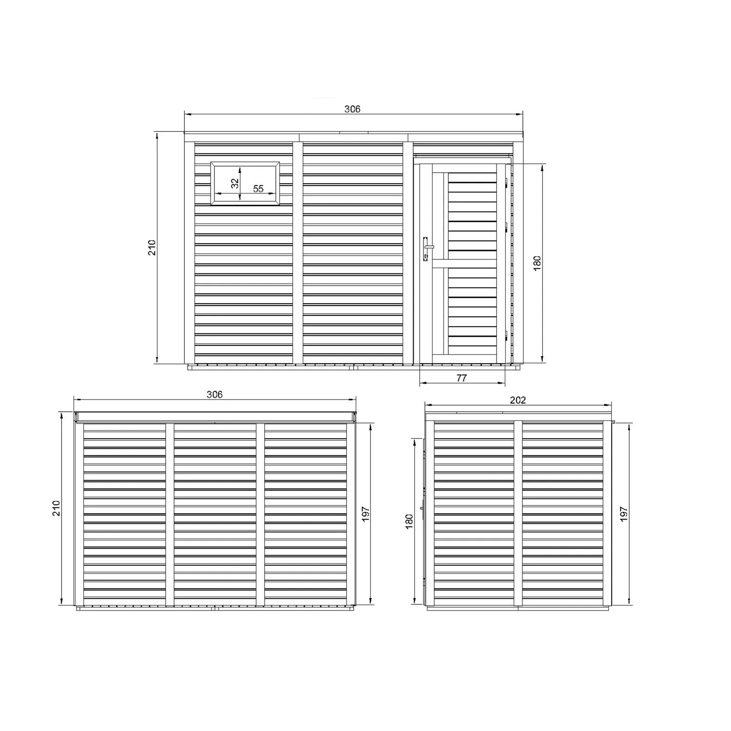 Timbela M326F1 casetta legno 306x202 cm 6,18 m²