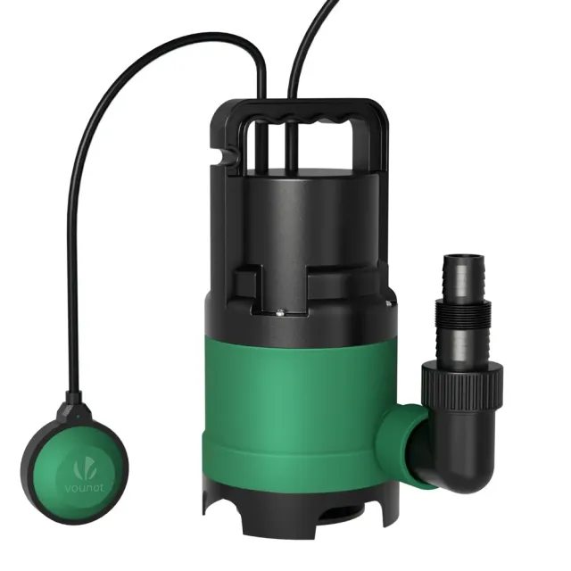 Vounot Pompa Sommersa Acque Sporche 8000 L/h Verde