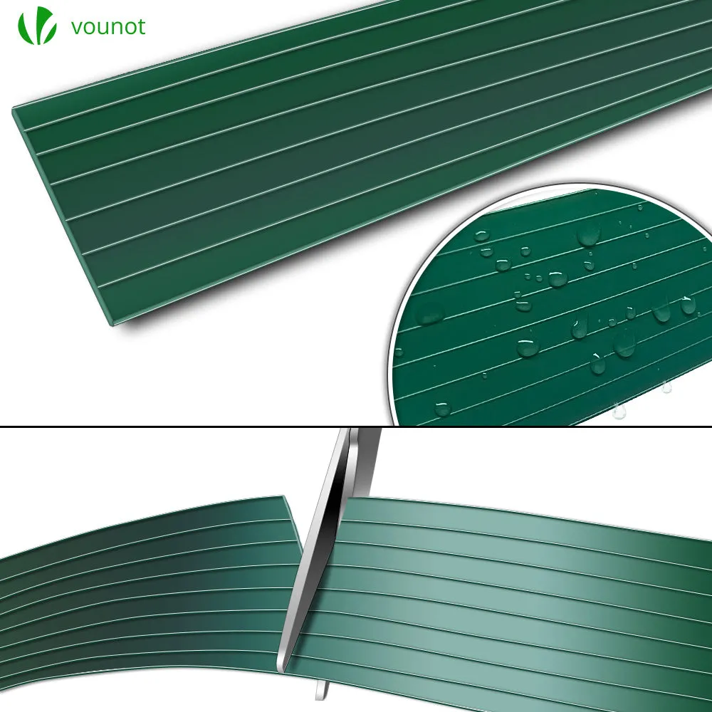 VOUNOT Kit listelli frangivista PVC 300m verde con clip