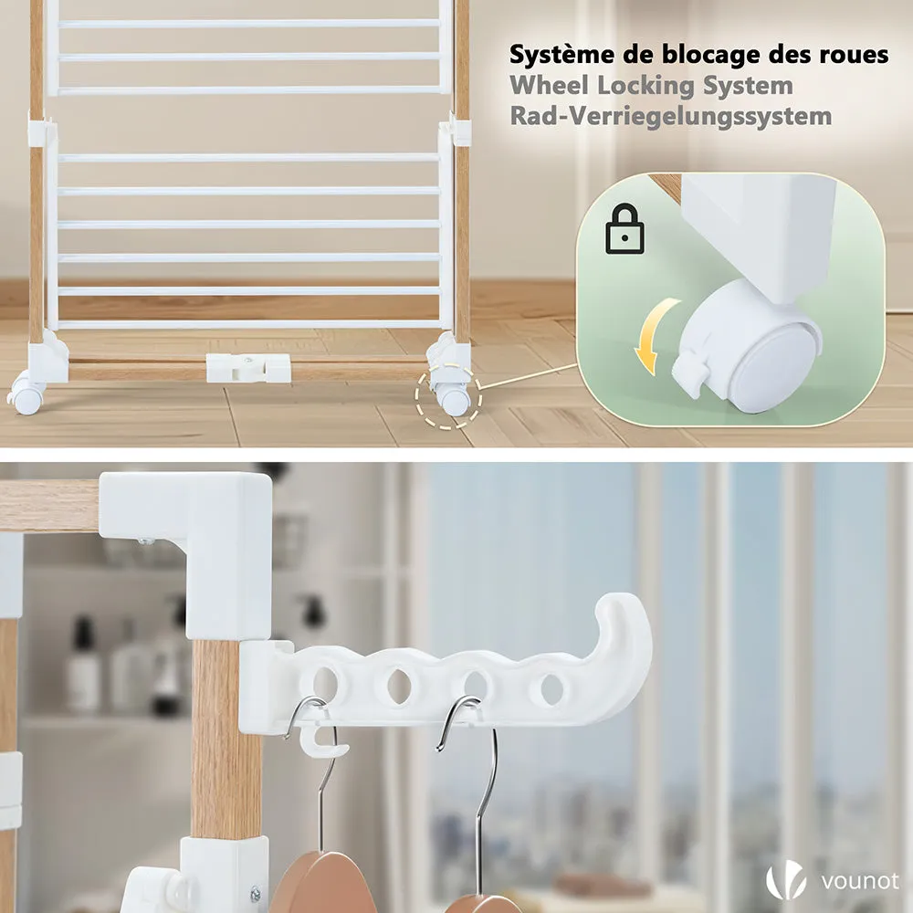 VOUNOT stendibiancheria torre 3 piani bianco 25 m
