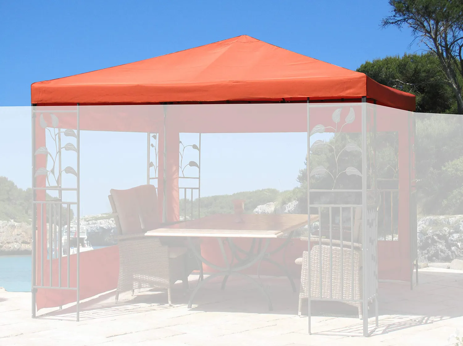 Quick Star telo tetto ricambio gazebo 3x3 m terracotta PVC