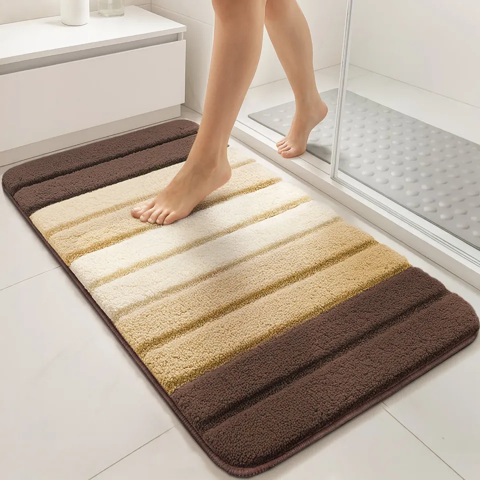 Vounot tappeto bagno antiscivolo 50x80cm beige 2 pezzi