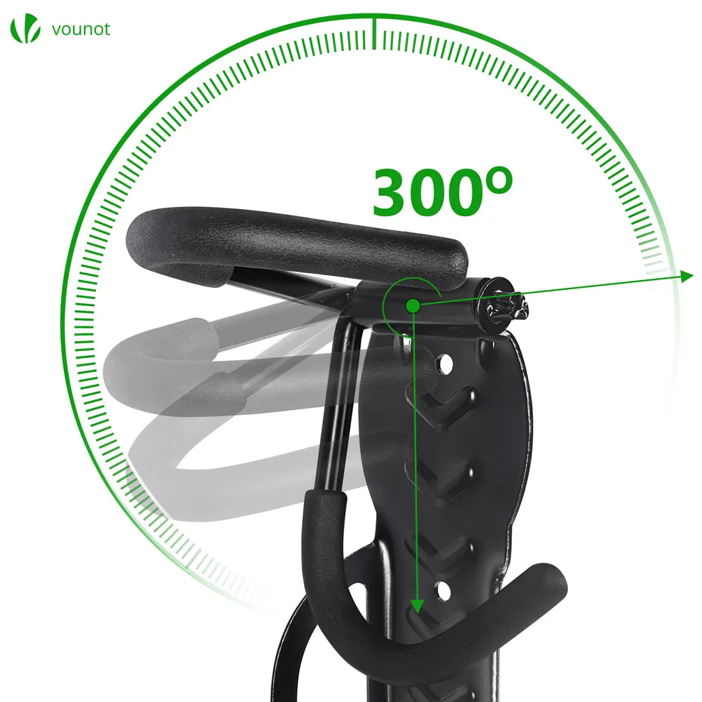 Vounot set 4 ganci bici da parete nero 30kg appendi bici