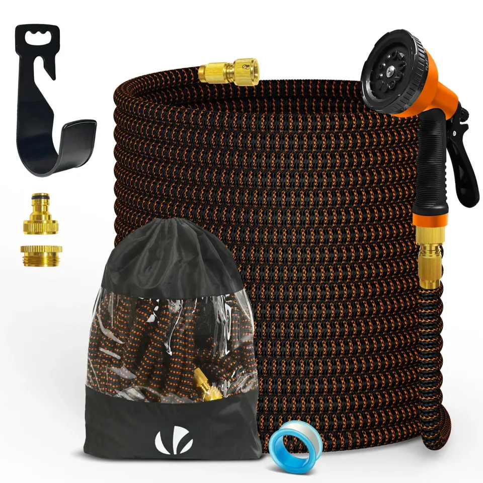 VOUNOT Tubo irrigazione estensibile 30m arancione 10 getti