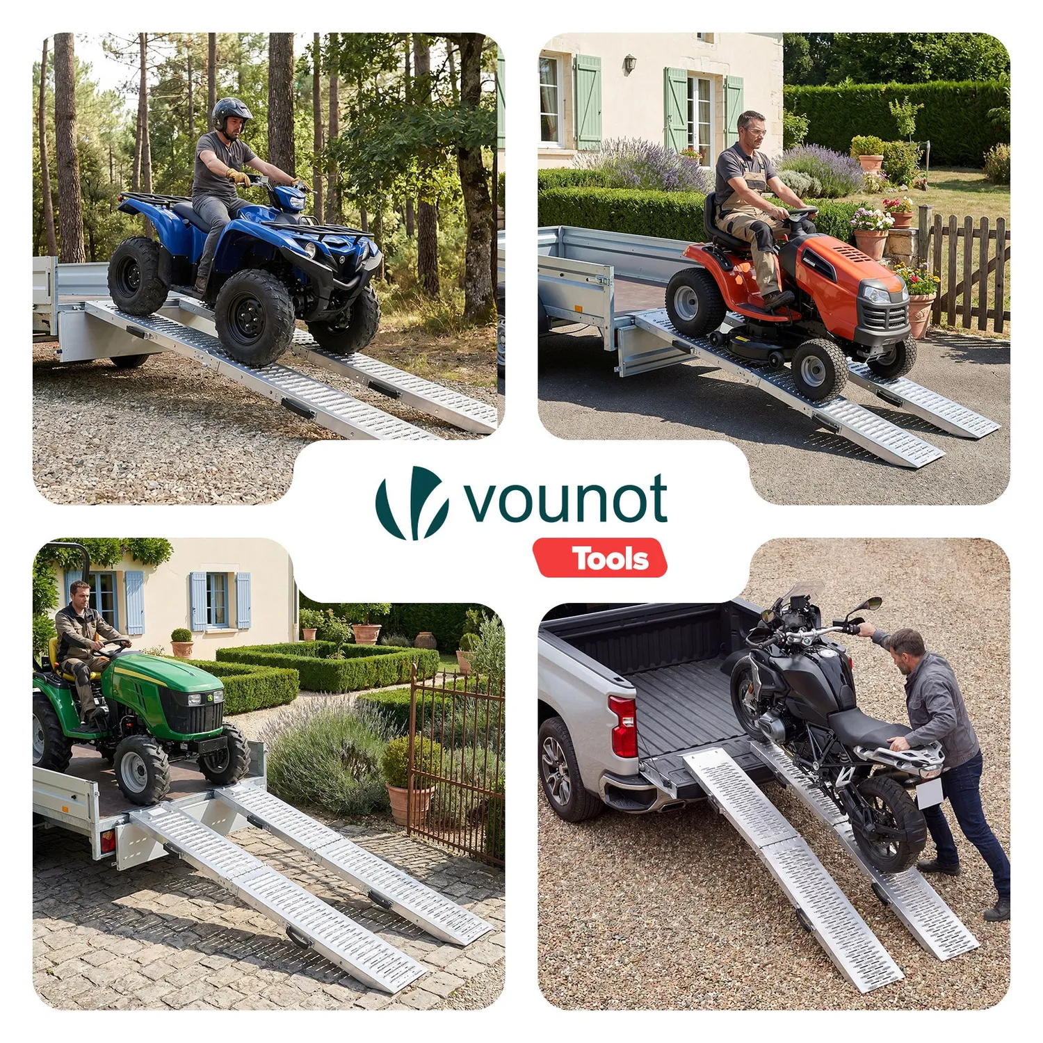 VOUNOT Rampe carico pieghevoli 160 cm acciaio 400 kg 2 pz