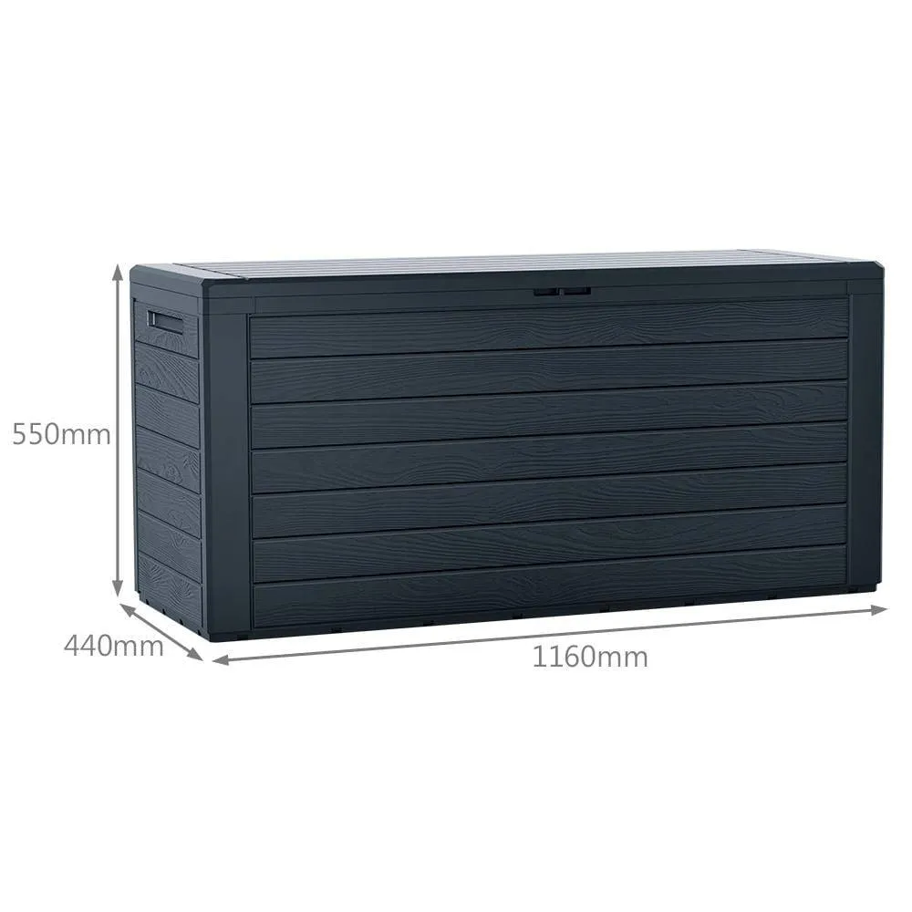 VOUNOT Baule da Esterno 280L Antracite Effetto Legno