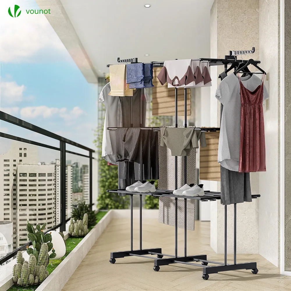 Vounot stendibiancheria a torre 190x53x170 cm nero 26 kg