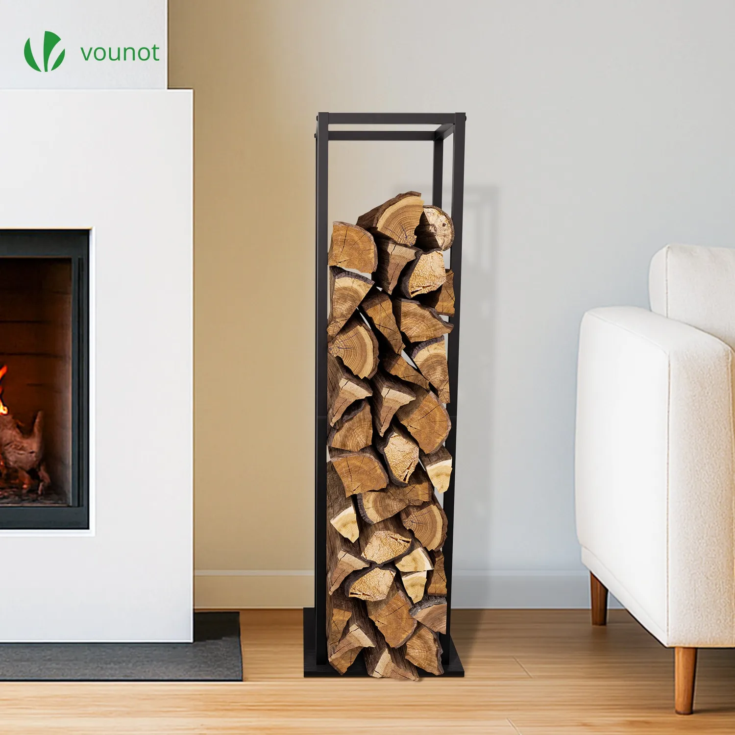VOUNOT Portalegna Verticale 33x33x112cm Acciaio Nero