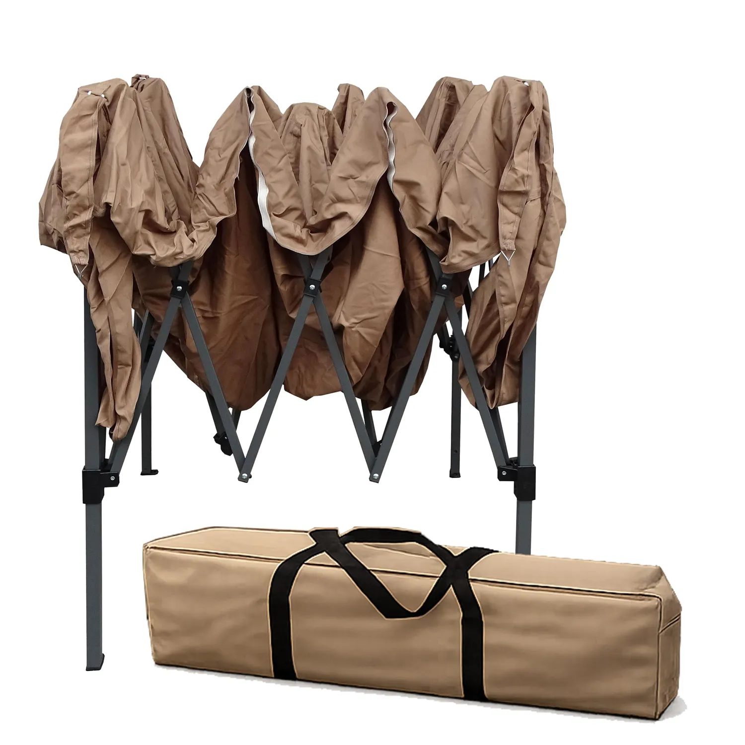 Quick Star 2x2 m Gazebo Pop-Up Beige con 4 Pareti