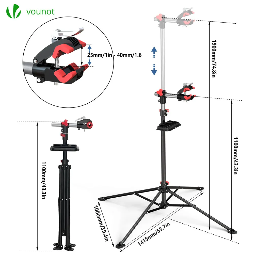 Vounot cavalletto officina bici regolabile 110-190 cm 30 kg