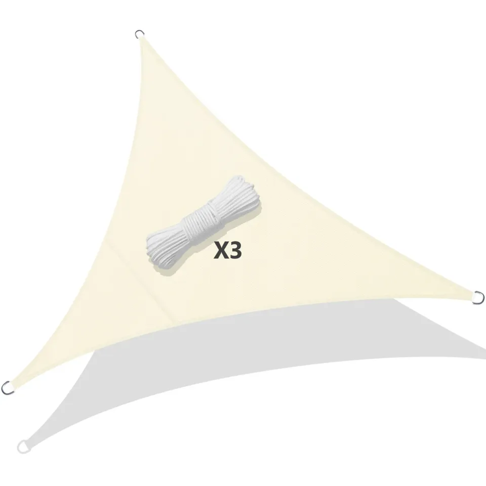 Vounot vela ombreggiante triangolare impermeabile beige 3x3x3 m