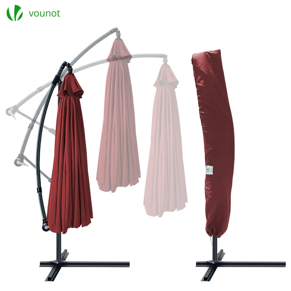 Vounot Shanghai ombrellone decentrato 3 m rosso con custodia