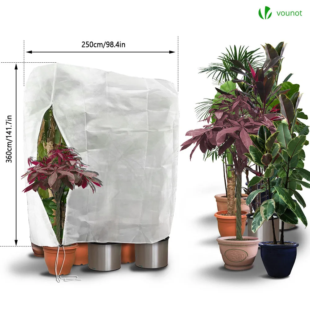 Vounot telo svernamento piante 250x360 cm bianco 150 g con zip