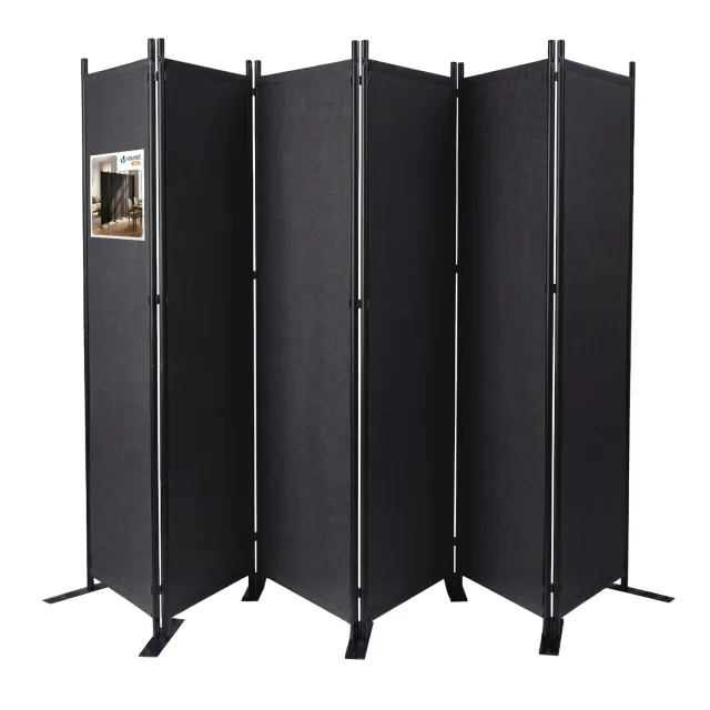 VOUNOT Paravento 6 Pannelli Divisorio 340 cm Antracite Pieghevole