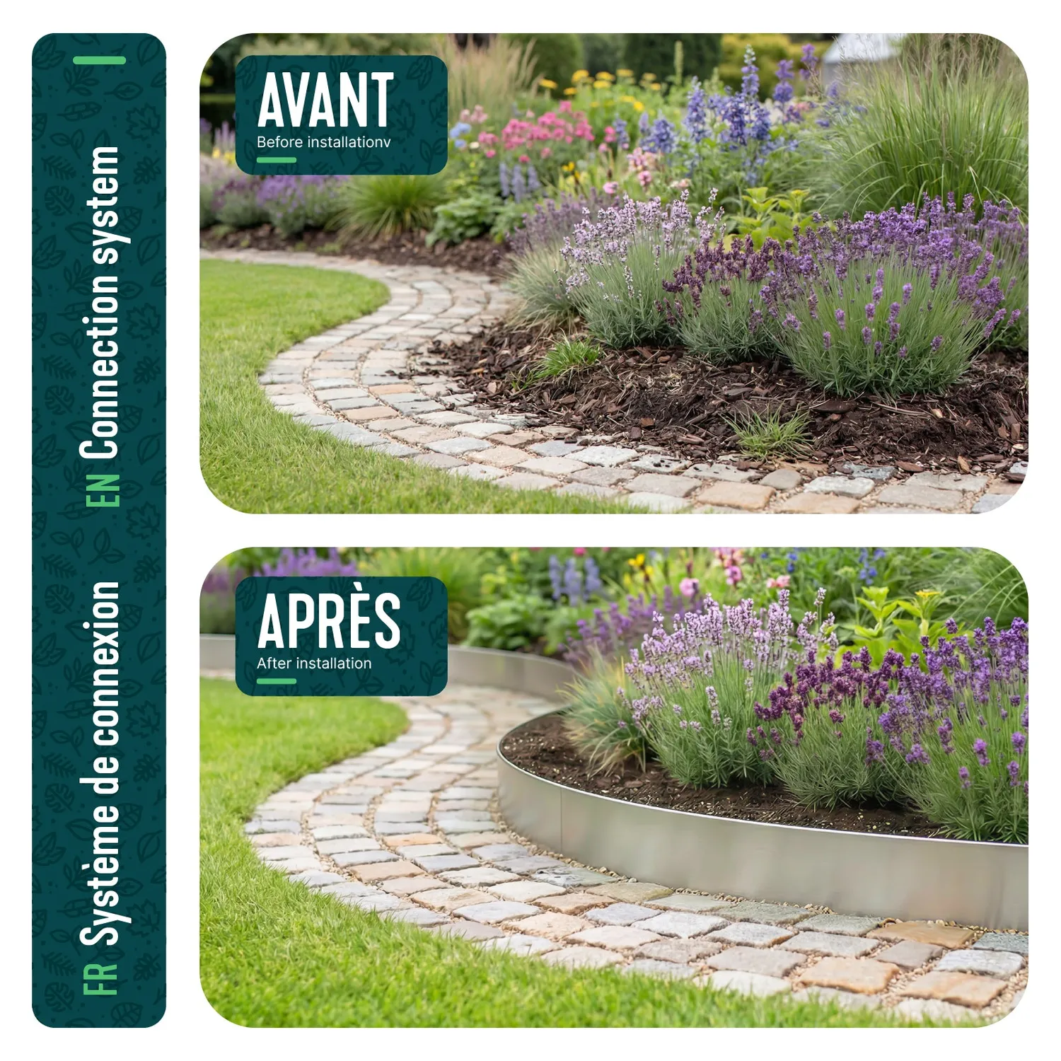 Vounot Bordura Giardino Metallo Zincato 100x18cm 10 Pezzi Flessibile