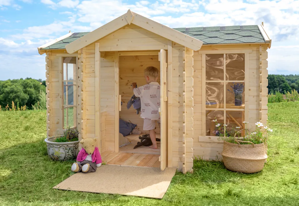 Timbela M520 casetta bambini legno 176x235 certificata