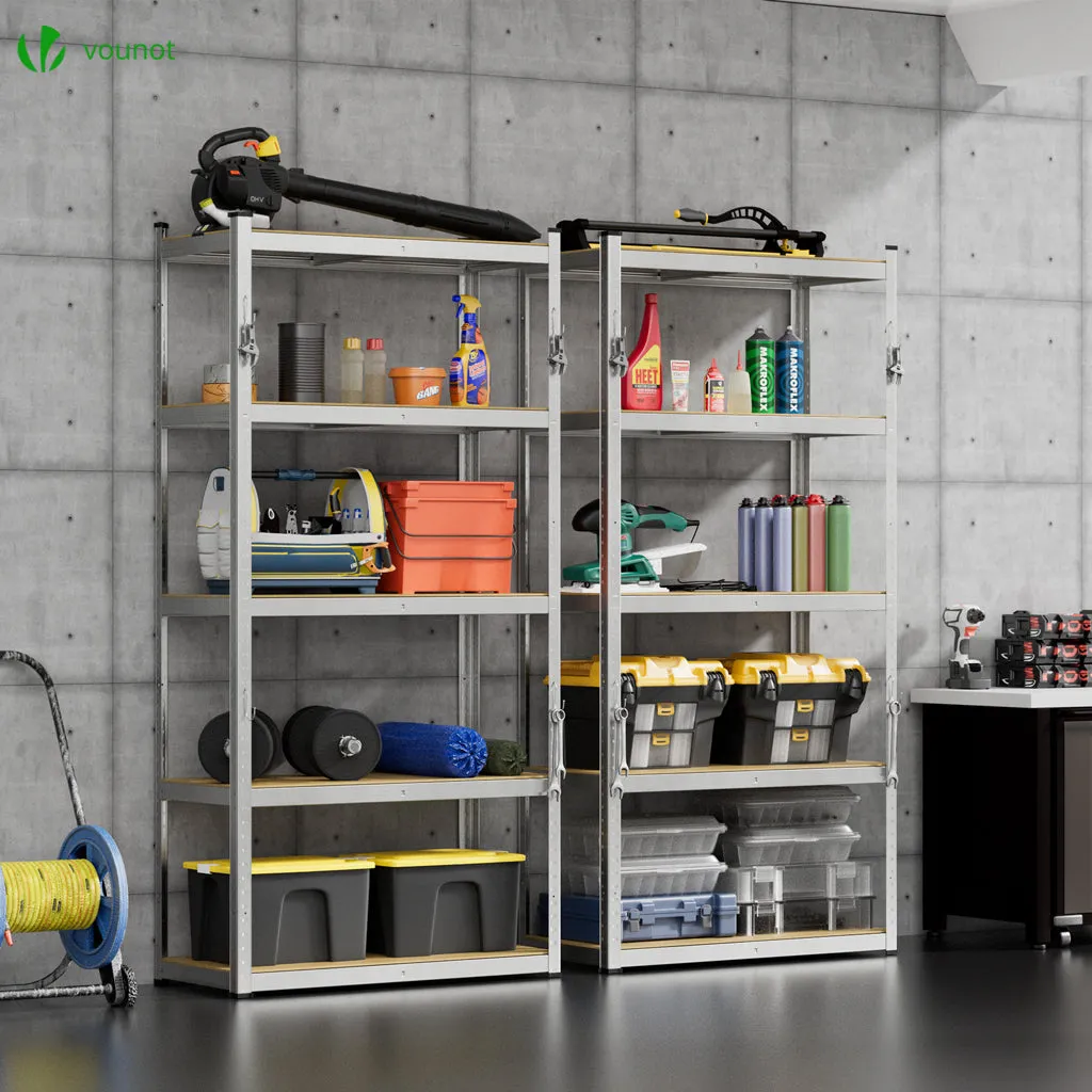 Vounot scaffali metallici 90x40x180 5 ripiani 2 pezzi