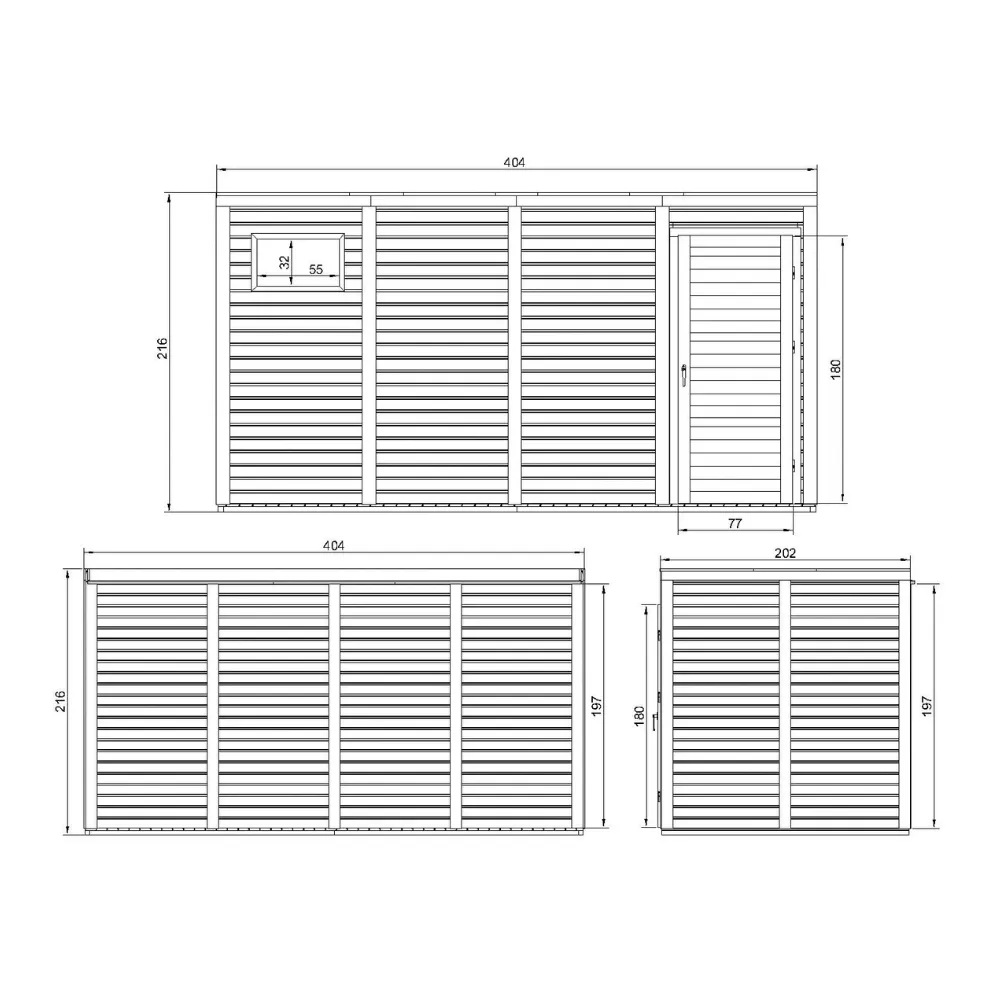 Timbela M327F2 casetta giardino legno 404x202 8,16 m² porte