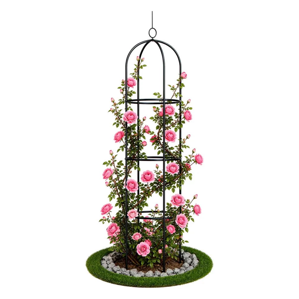 Vounot obelisco da giardino in metallo nero 194 cm modulare