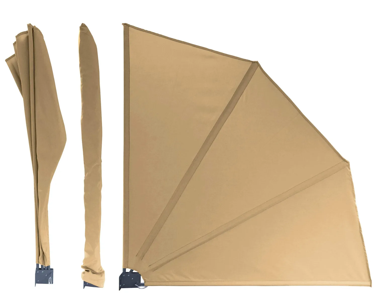 QUICK STAR Frangivista ventaglio 115x115 cm beige 2 scomparti