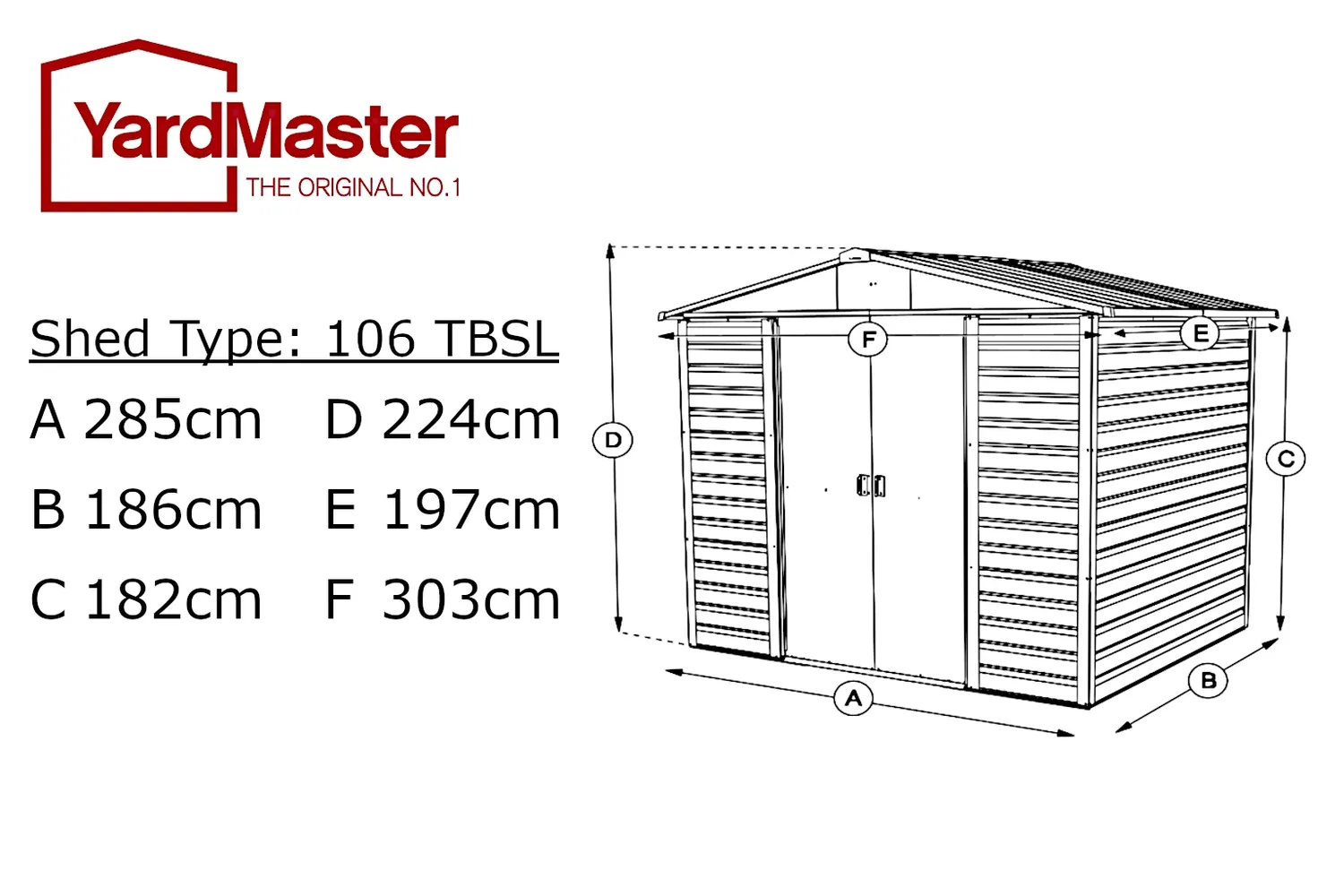 Yardmaster Shiplap 10x6 casetta metallo marrone tetto apex