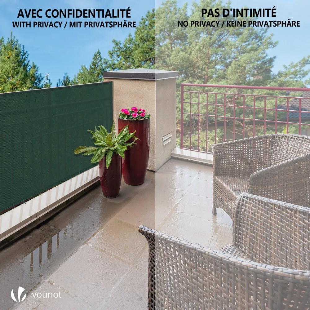 Vounot frangivista HDPE 1,5x10m verde 150g oscurante