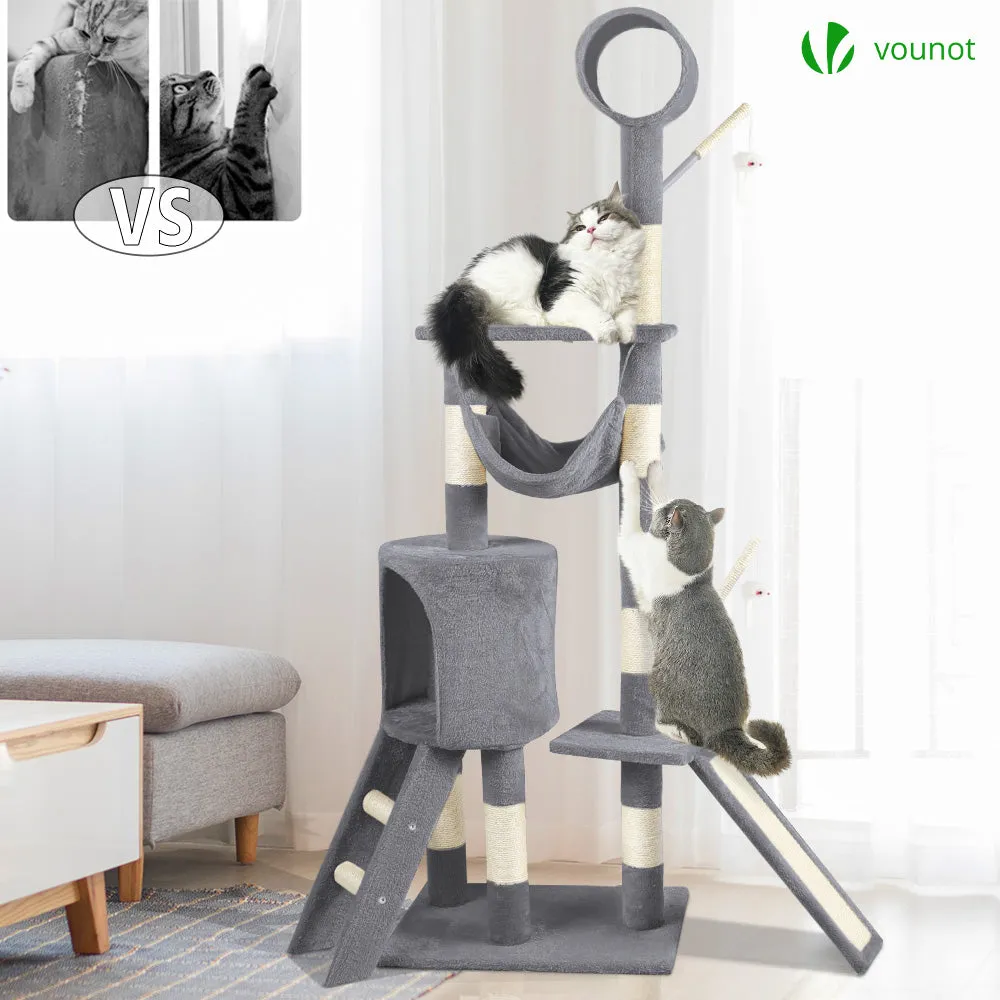 Vounot albero tiragraffi gatto 154 cm grigio cuccia XXL