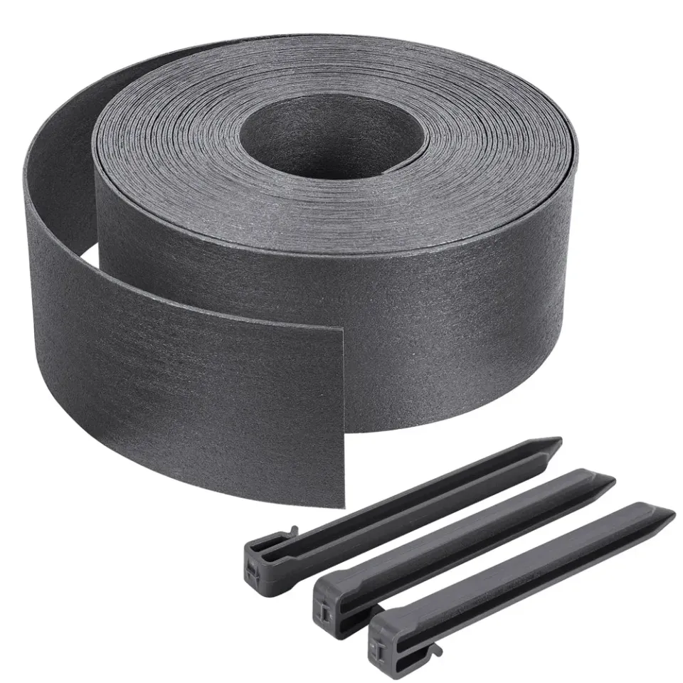 Vounot Bordura Giardino Flessibile 10 m Grigia con Picchetti