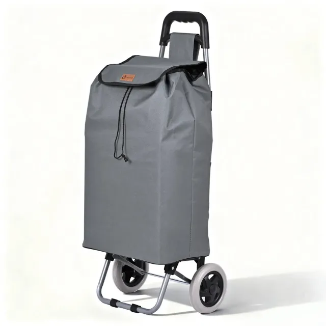 VOUNOT Carrello spesa pieghevole grigio 2 ruote 59L