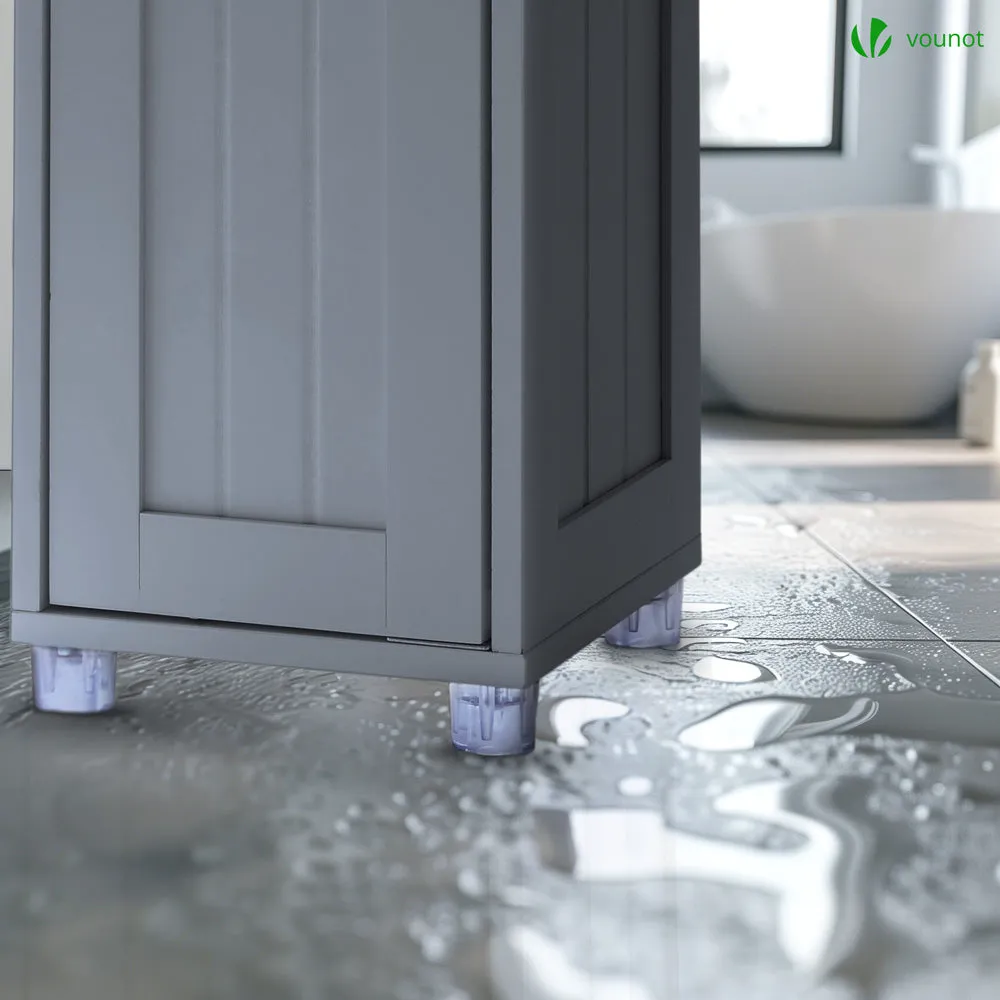 Vounot Mobile Colonna Bagno 20x20x180 cm Grigio MDF