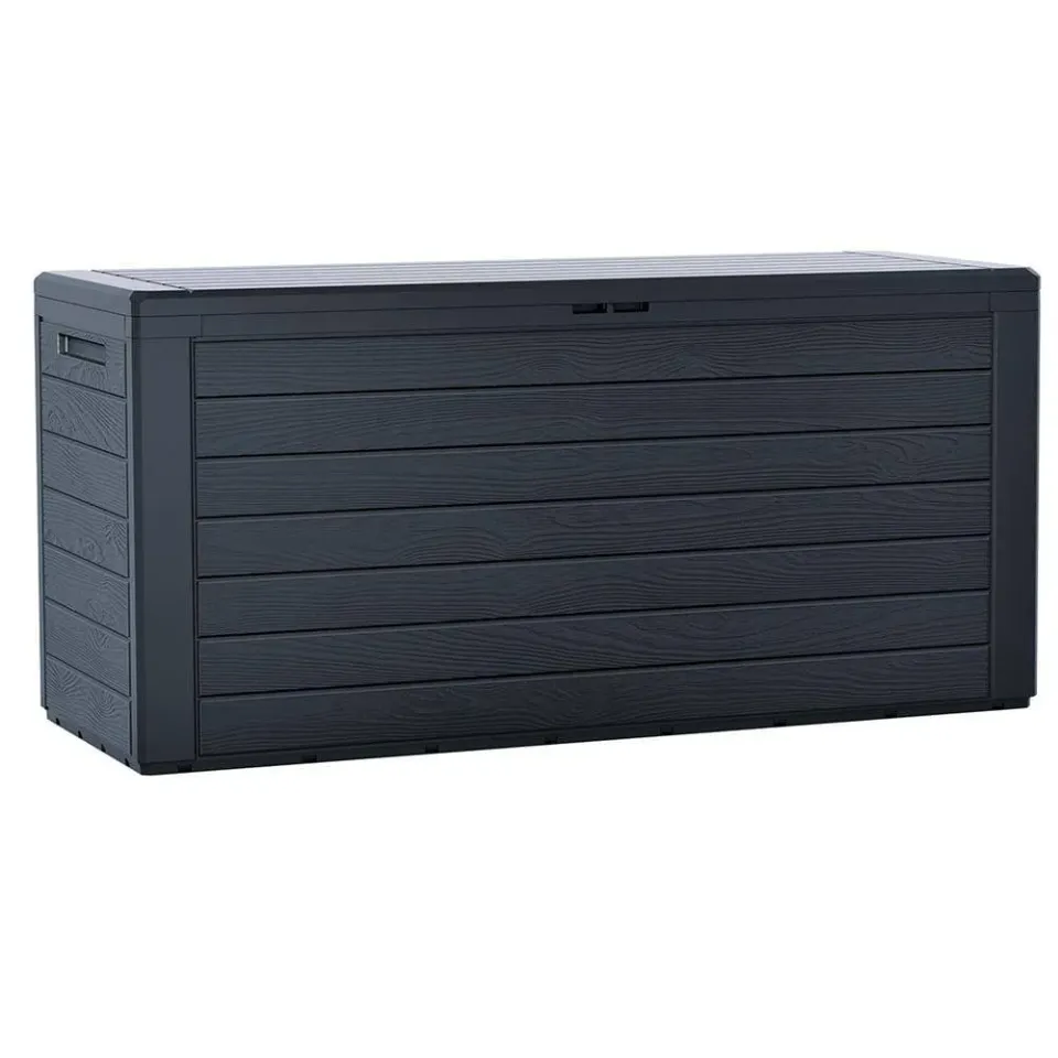 VOUNOT Baule da Esterno 280L Antracite Effetto Legno