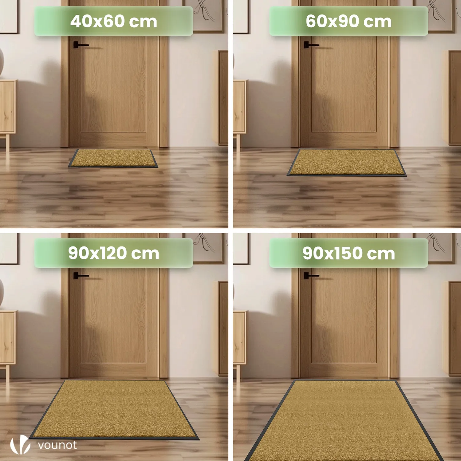 VOUNOT Zerbino Ingresso 90x150cm Beige Antiscivolo