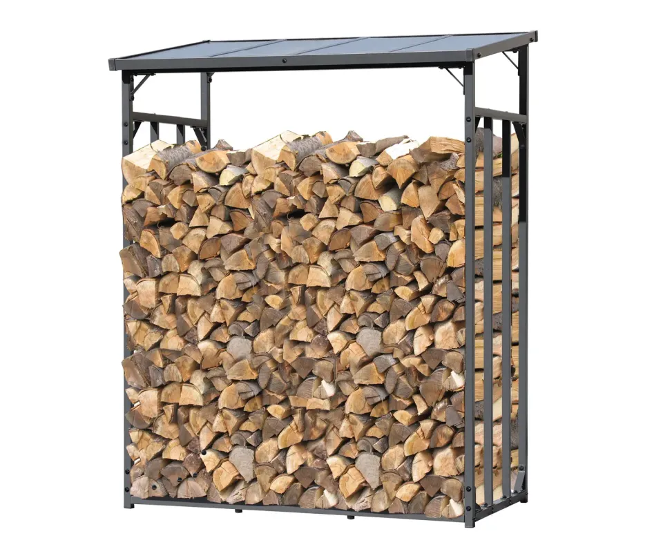 QUICK STAR Scaffale Legna 185x70x185 cm Tetto Spiovente Antracite