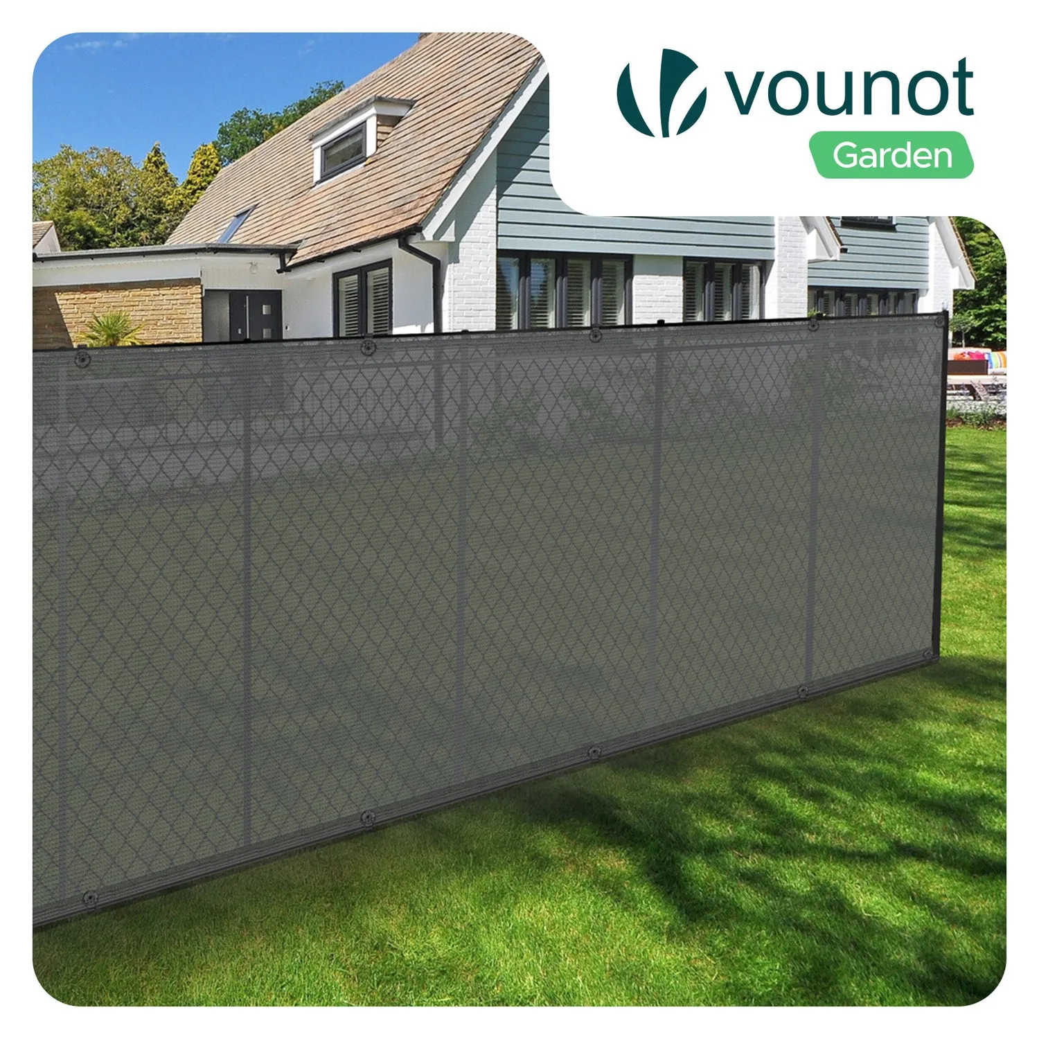 Vounot HDPE 90g 1,5x20m telo frangivista grigio occultante