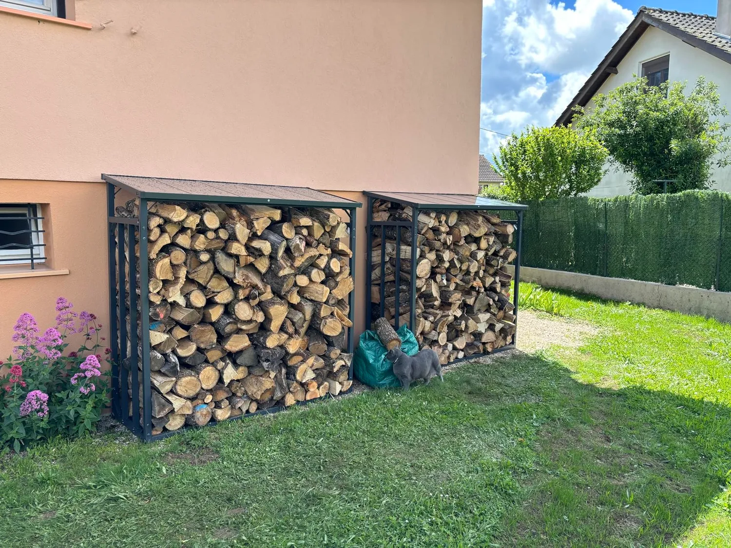 Quick Star scaffale legna metallo 143x70x145 cm antracite 2,8 m³