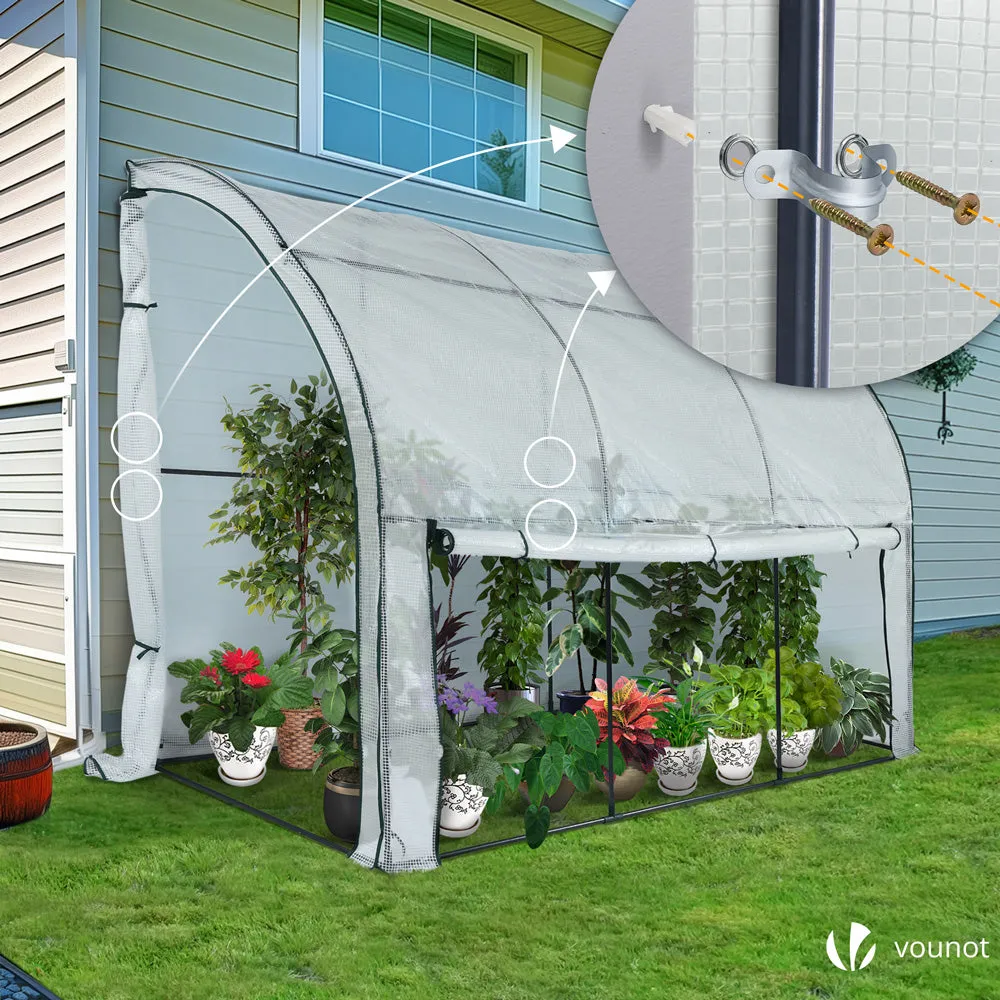 VOUNOT Serra da giardino a parete 300x100x180 cm bianca