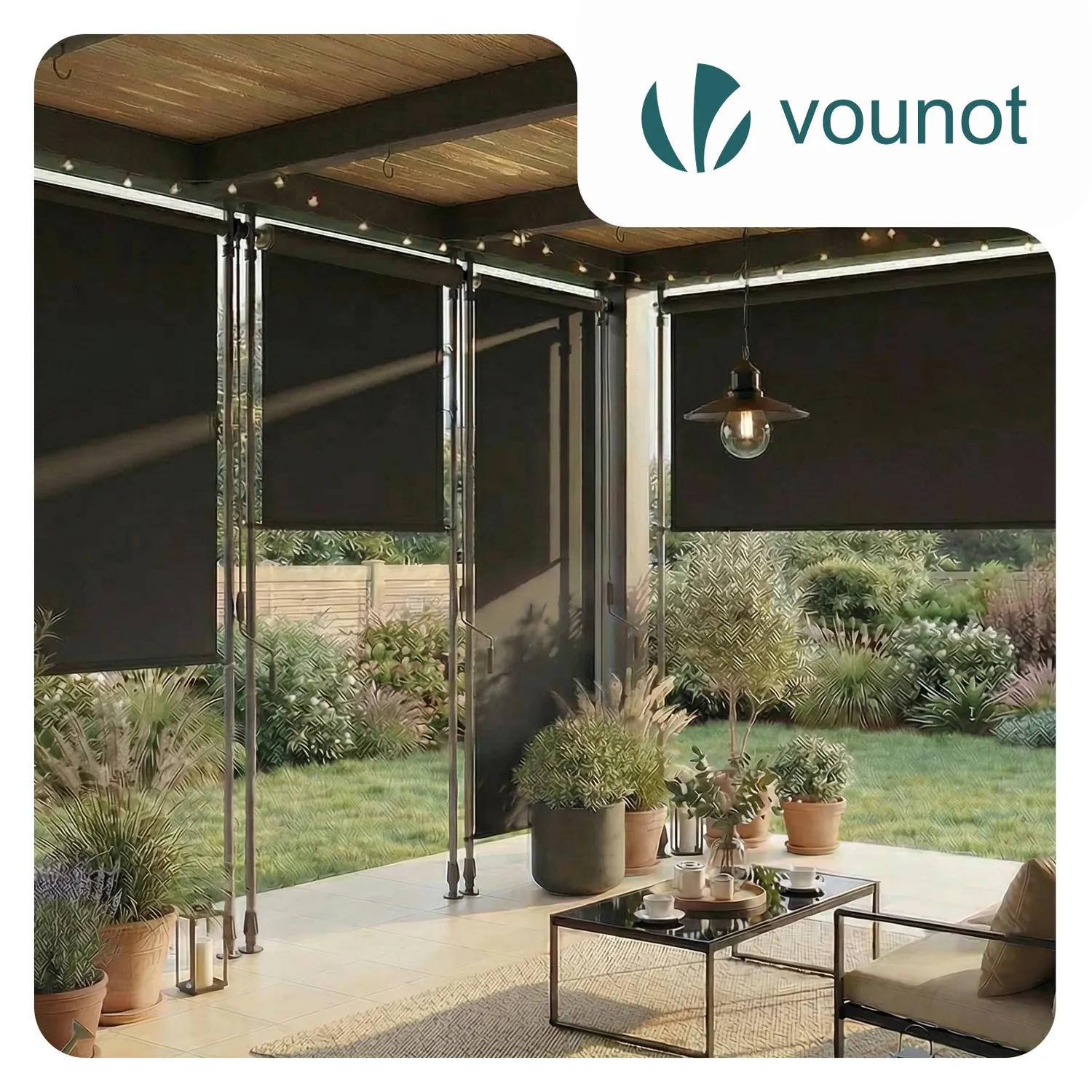VOUNOT Tenda Verticale 200x310cm Esterno Antracite Senza Fori