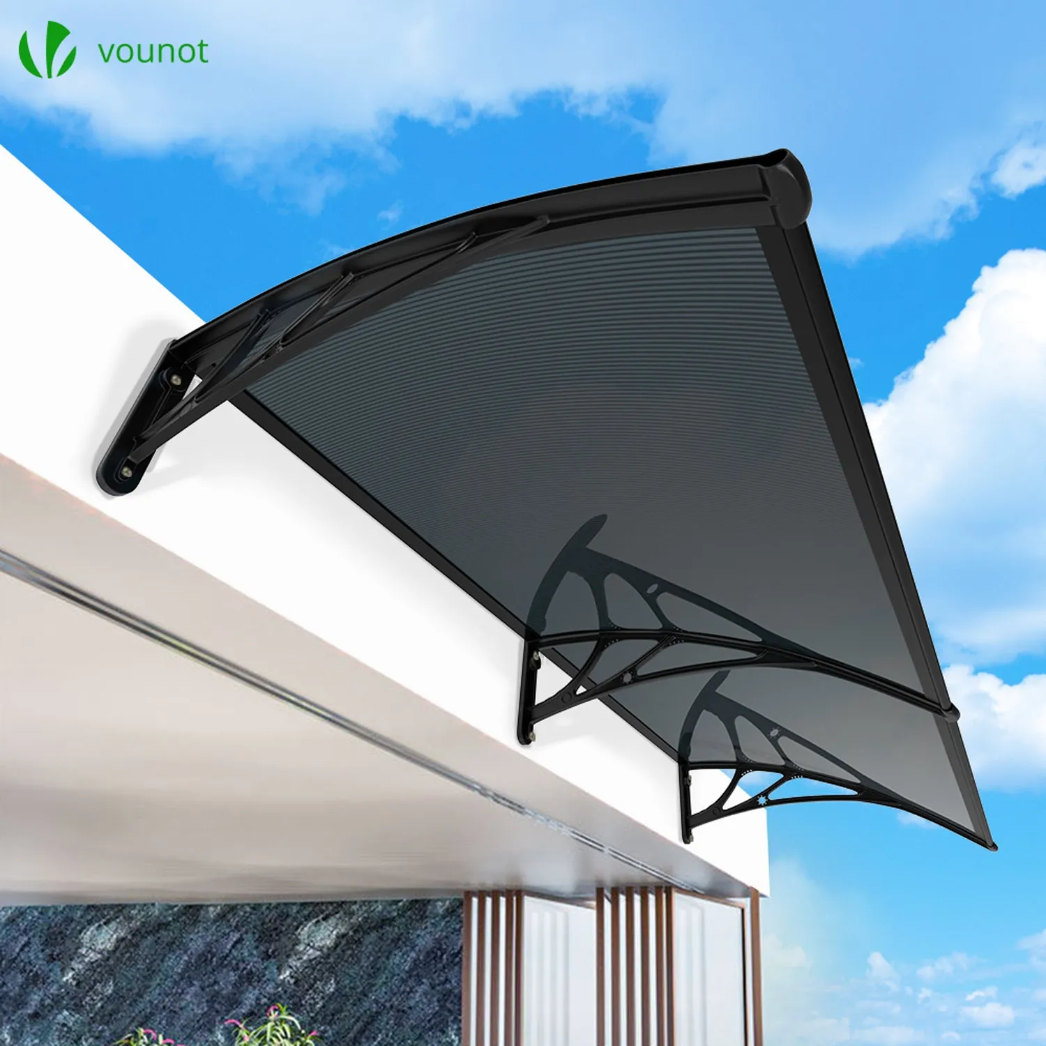 Vounot Pensilina Porta Policarbonato 200x80cm Antracite