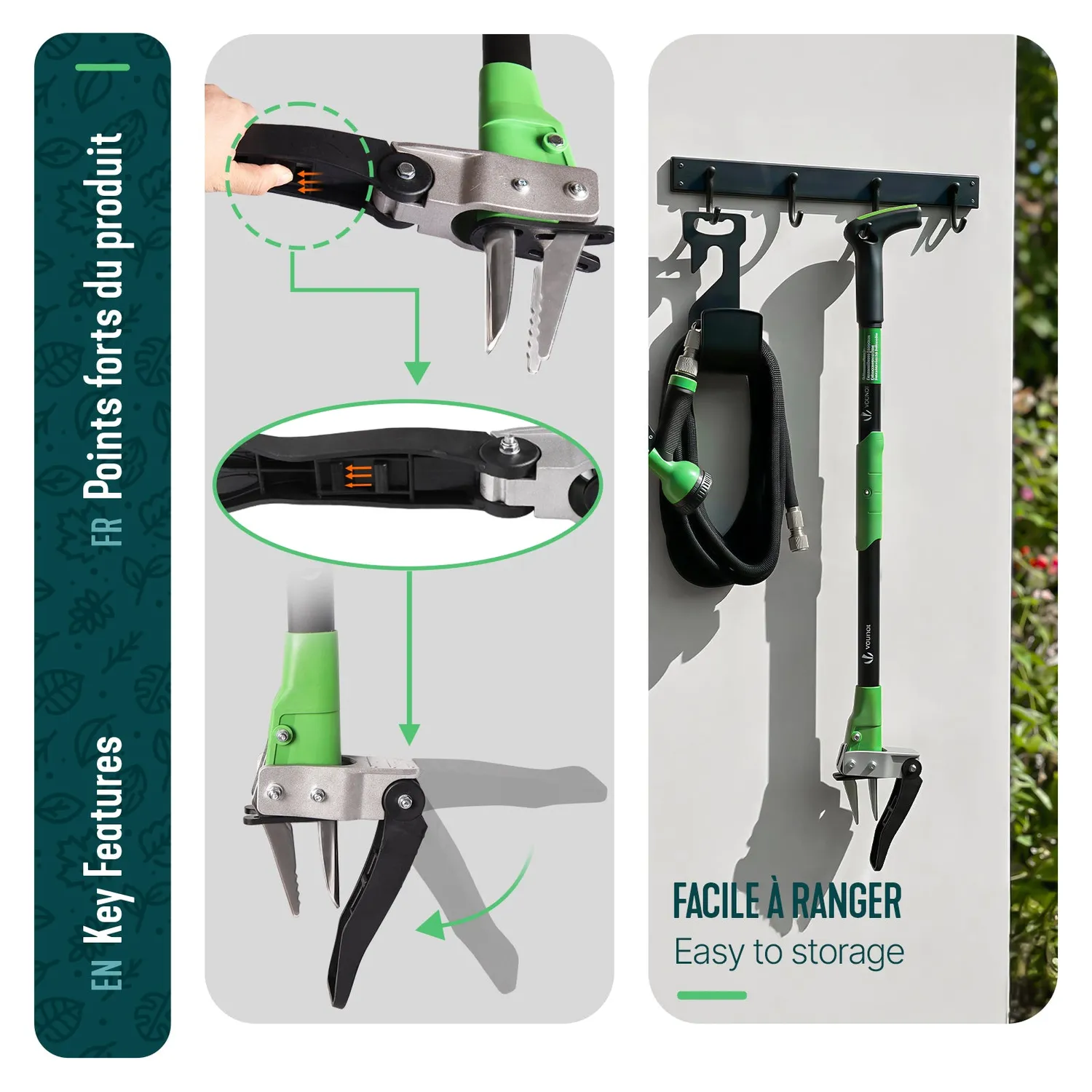 VOUNOT Estirpatore erbacce manuale acciaio 100cm